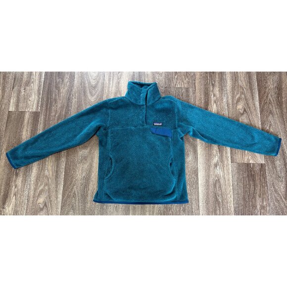 PATAGONIA WOMENS RE-TOOL SNAP-T FLEECE PULLOVER BLUE TEAL SIZE SMALL POLARTEC - - Picture 1 of 9